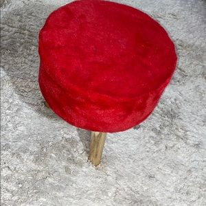 A red stool for decoration